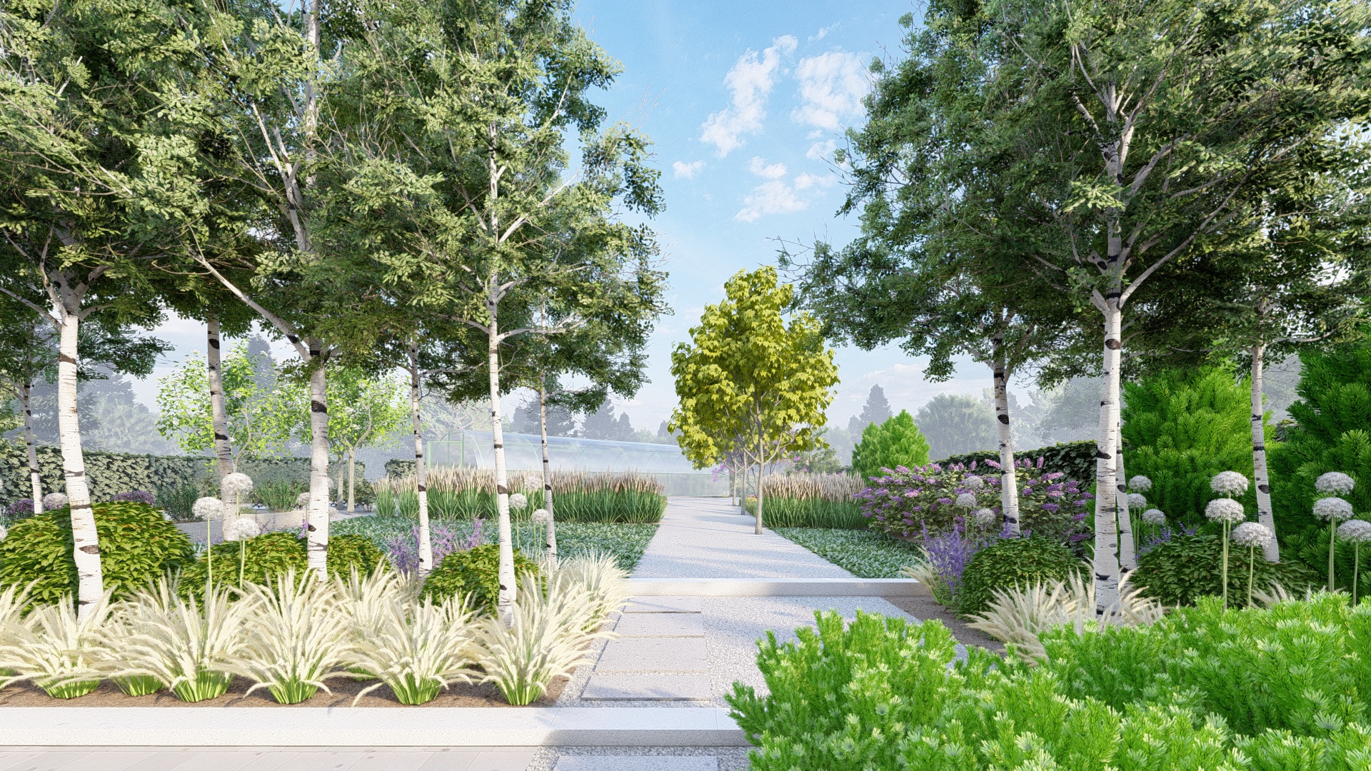 fontanny w ogrodzie przy rezydencji