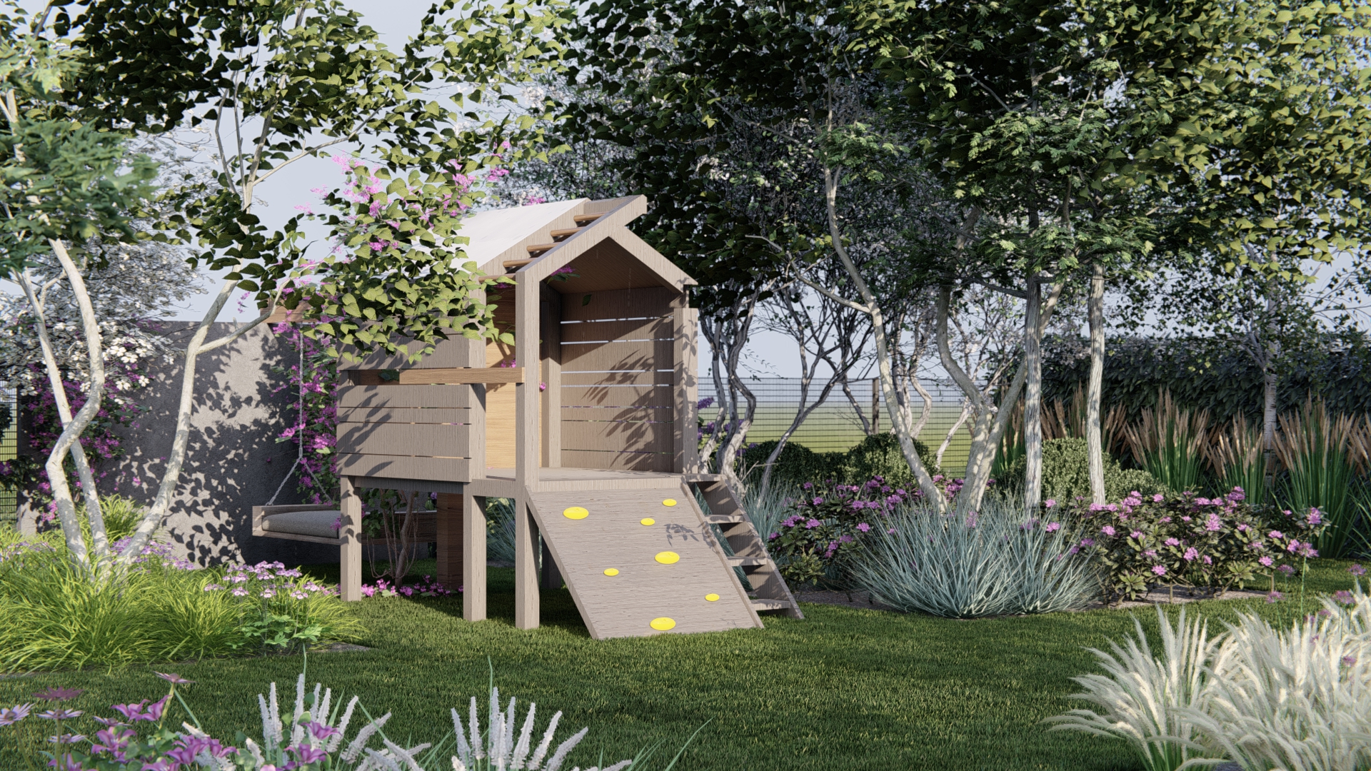 podjazd z fontanną przed rezydencją